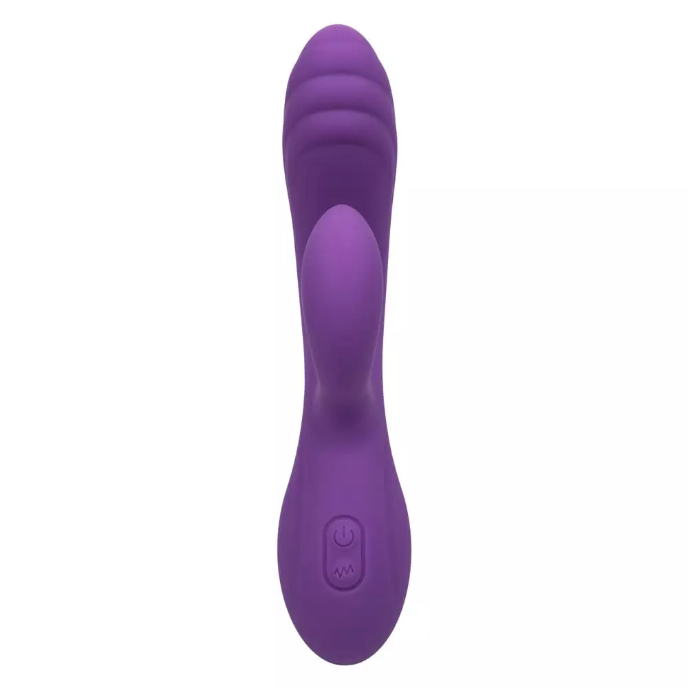 Stella Liquid Silicone C Curve Rabbit Style Vibrator In Purple